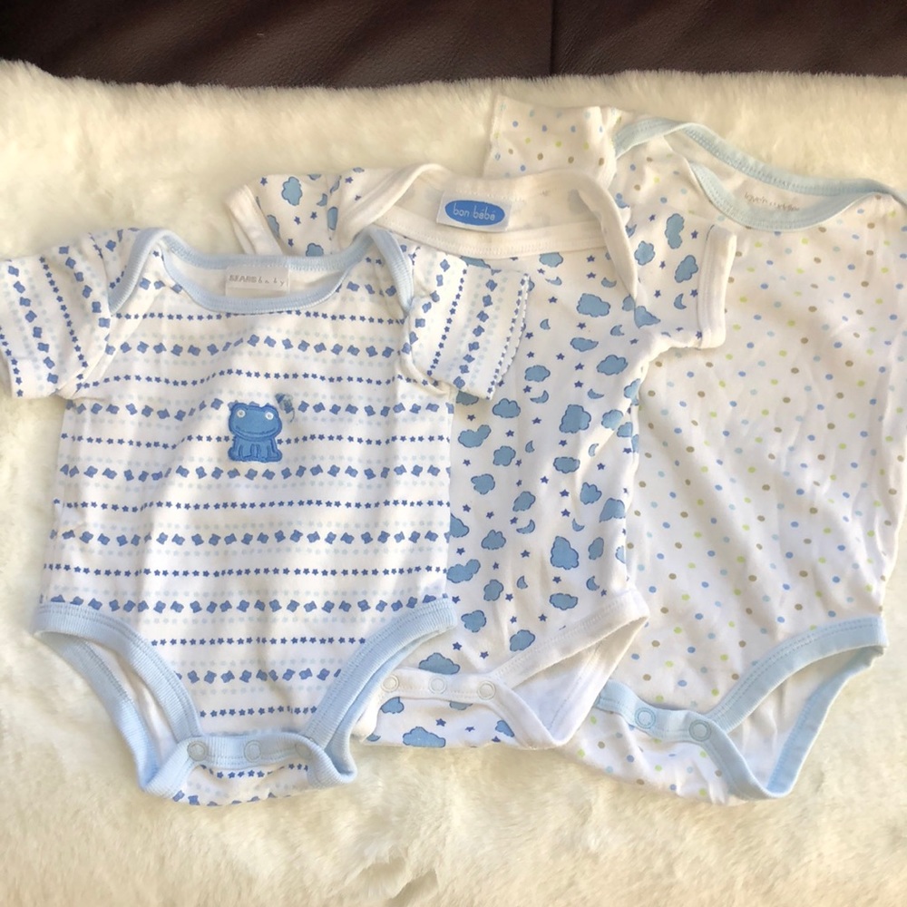 Baby boy short sleeve body suits set newborn-6month